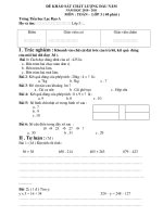 De KIỂM TRA dau nam