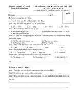 Kiểm tra học kỳ I - Công nghệ 9