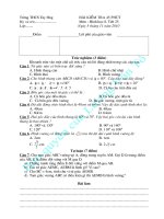 Tiết 25, Hình học 8, có ma trận