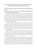 CHẤT LƯỢNG THẨM ĐỊNH DỰ ÁN TẠI NGÂN HÀNG NÔNG NGHIỆP VÀ PHÁT TRIỂN NÔNG THÔN CHI NHÁNH NAM HÀ NỘI