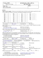 ĐỀ KT 1 TIẾT HÓA 12NC - LẦN 2 (HKI)