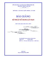 KỸ THUẬT SỪ DỤNG LỰU ĐẠN