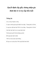 Quyết định cấp giấy chứng nhận gia đình liệt sĩ và trợ cấp tiền tuất