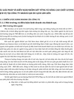 CÁC GIẢI PHÁP VÀ KIẾN NGHỊ NHẰM GIỮ VỮNG VÀ NÂNG CAO CHẤT LƯỢNG DỊCH VỤ TẠI CÔNG TY KHÁCH SẠN DU LỊCH LIM LIÊN