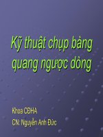 Bài giảng Kỹ thuật chụp bàng quang ngược dòng
