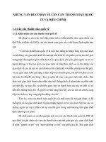 NHỮNG VẤN ĐỀ CƠ BẢN VỀ CÁN CÂN  THANH TOÁN QUỐC TẾ VÀ ĐIỀU CHỈNH