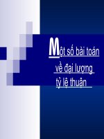Một số bài toán về đại lượng Tỉ lệ thuận