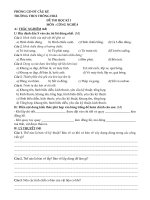 ĐỀ THI HỌC KỲ I CÔNG NGHỆ 8 (2010-2011) CÓ ĐÁP ÁN