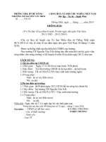 THÔNG BÁO LỄ TỌA ĐÀM 20/11