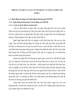 NHỮNG VẤN ĐỀ LÝ LUẬN VỀ TÍN DỤNG VÀ CHẤT LƯỢNG TÍN DỤNG