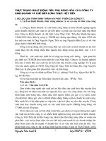 Thực trạng hoạt động tiêu thụ hàng hóa của công ty kinh doanh và chế biến lương thực Việt tiến