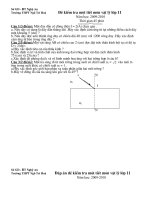 Đề kiểm tra Vật lí  học kì I lớp 11 - Cơ bản