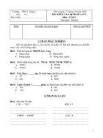 đề thi và đáp án Giữa kỳ 1