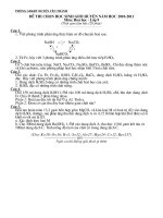 Đề thi HSG Hóa học 9 V1 H.Yên Thành 10-11