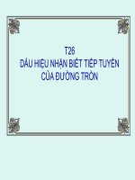 T26:Dấu hiệu nhận biết tiếp tuyến