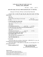 BM.VHTTDL.02.- Đơn đề nghị cấp giấy phép kinh doanh vũ trường