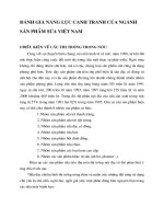 ĐÁNH GIÁ NĂNG LỰC CẠNH TRANH CỦA NGÀNH SẢN PHẨM SỮA VIỆT NAM