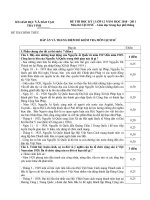 Đáp án môn Lịch sử HKI-K12