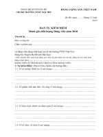 Mẫu bản tự kiểm điểm đánh giá CL Đảng viên