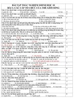 BÀI TẬP TRẮC NGHIỆM SH 10 BCB