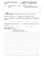 ĐỀ KIỂM TRA CHƯƠNG II ĐẠI SỐ 7