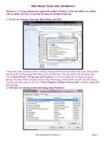 Thủ thuật tăng tốc Windows 7