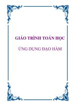 GIÁO TRÌNH TOÁN HỌC: ỨNG DỤNG ĐẠO HÀM