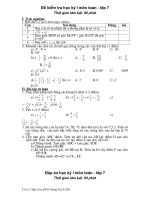 Đề thi HKI Toán 7-Năm 2010.2011             I m«n to¸n - líp 7