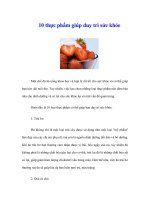 10 thực phẩm giúp duy trì sức khỏe