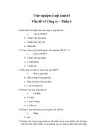 Trắc nghiệm Luật kinh tế Vấn đề về Công ty – Phần 4