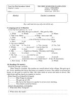 Đề thi HKI TA 6 2010-2011có dáp án