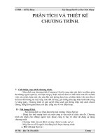 PHÂN TÍCH VÀ THIẾT KẾ CHƯƠNG TRÌNH