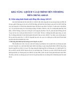 KHẢ NĂNG  LỢI ÍCH VÀ LỘ TRÌNH TIẾN TỚI ĐỒNG TIỀN CHUNG ASEAN