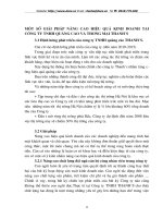 MỘT SỐ GIẢI PHÁP NÂNG CAO HIỆU QUẢ KINH DOANH TẠI CÔNG TY TNHH QUẢNG CÁO VÀ THƯƠNG MẠI THANHS