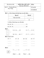 KTĐK giữa kì I- môn Toán lớp 2