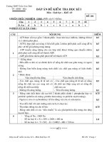 ĐÁP ÁN ĐỀ KIỂM TRA HỌC KÌ - SINH 10-ĐỀ 101