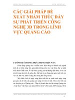CÁC GIẢI PHÁP ĐỀ XUẤT NHẰM THÚC ĐẨY SỰ PHÁT TRIỂN CÔNG NGHỆ 3D TRONG LĨNH VỰC QUẢNG CÁO