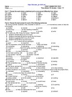 Đề ôn tập Anh_11 Kỳ 1 số 10