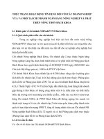 THỰC TRẠNG HOẠT ĐỘNG TÍN DỤNG ĐỐI VỚI CÁC DOANH NGHIỆP VỪA VÀ NHỎ TẠI CHI NHÁNH NGÂN HÀNG NÔNG NGHIỆP VÀ PHÁT TRIỂN NÔNG THỐN BÁCH KHOA