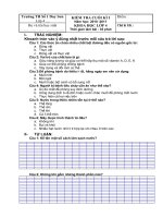 Đề Khoa học CK1 lớp 4 (10-11)