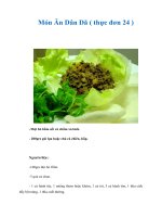 Món Ăn Dân Dã ( thực đơn 24 )