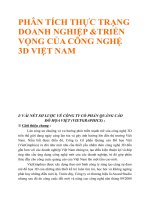 PHÂN TÍCH THỰC TRẠNG DOANH NGHIỆP &TRIỂN VỌNG CỦA CÔNG NGHỆ 3D VIỆT NAM