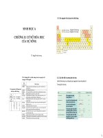 CHƯƠNG II: CƠ SỞ HÓA HỌC CỦA SỰ SỐNG