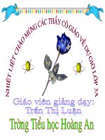 bài : Nhân hóa . Ôn cách đặt và trả lời câu hỏi Khi nào