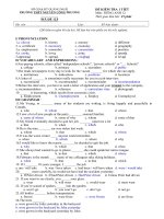 KT tập trung 12: Đề & đáp án Tiếng Anh