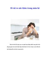 10 rủi ro sức khỏe trong mùa hè