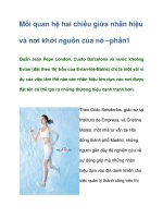 Mối quan hệ hai chiều giữa nhãn hiệu và nơi khởi nguồn của nó –phần1