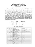 KẾ HOẠCH BỒI DƯỠNG