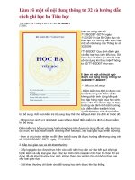 Lam rõ noi dung TT32 và cách ghi học bạ TH