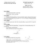 kiểm tra học kì I vật lý 7(2010 - 2011có đáp án)